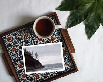 Tarjeta con notas de la costa de Oregón: Tarjeta fotográfica con paisaje de playa de arena corta