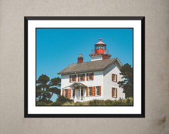 Impresión del faro de la bahía de Yaquina: fotografía artística de la costa de Oregón