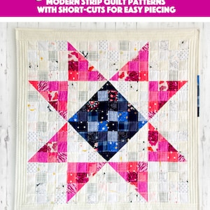 Lone Star Glitter Quilt Pattern - modern traditional low volume scrappy strip quilt