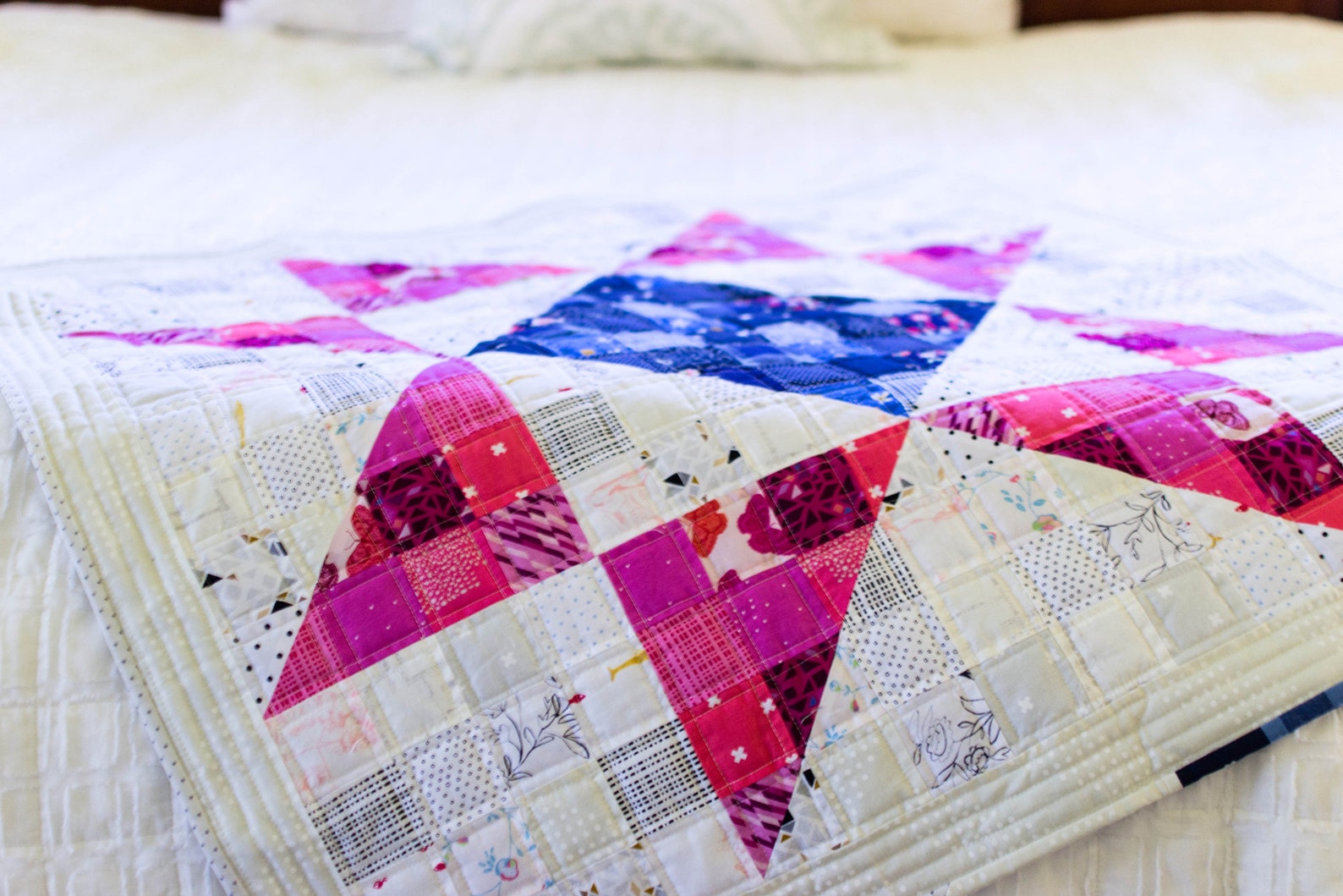 Lone Star Glitter Quilt Pattern modern traditional low Etsy