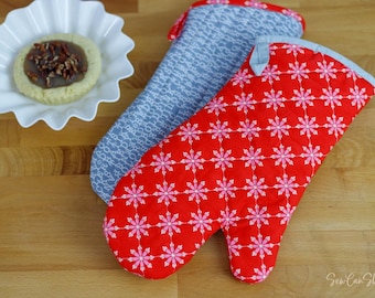 Easy Oven Mitt Sewing Pattern - Fat Quarter Friendly PDF - Beginner Kitchen DIY