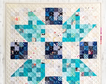 Father's Choice Glitter Quilt Pattern - low volume scrappy strip quilt