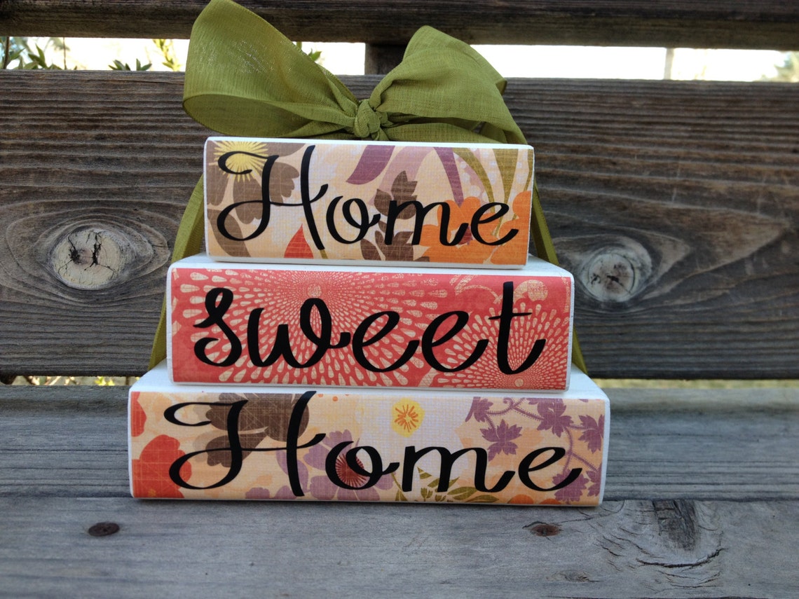 Custom Wooden Block Home Decor Sign home Sweet Etsy