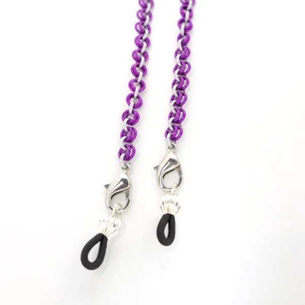 Violet and Silver Eyeglass Chain Lanyard