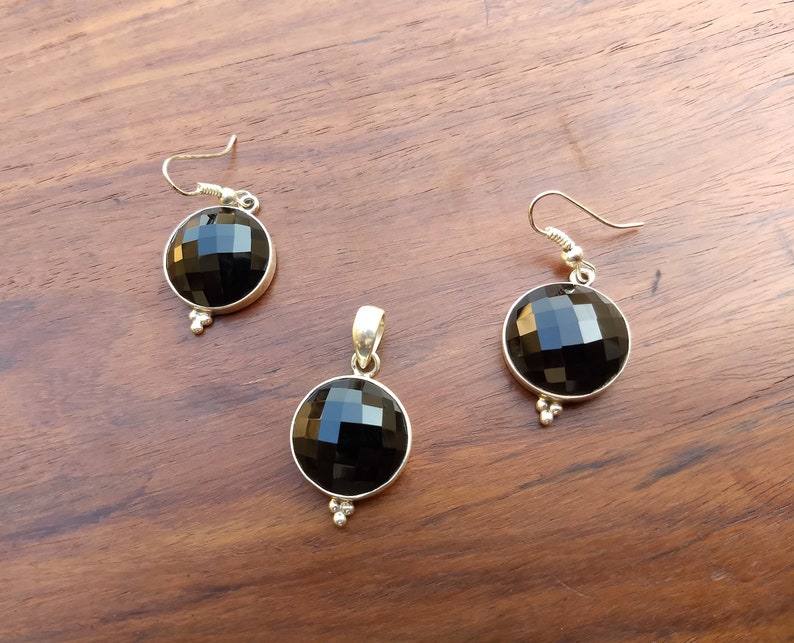 Solid 925 Sterling Silver Handcrafted Jewelry Natural Copper Black Onyx Gemstone Pendant