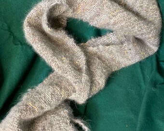 Handspun, hand woven Isabeau wolf hybrid and silk scarf