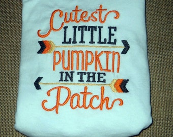 Cutest Little Pumpkin Baby Bodysuit / Cute Baby Bodysuit /Fall baby