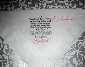 Father of the Bride Handkerchief / Wedding Handkerchief