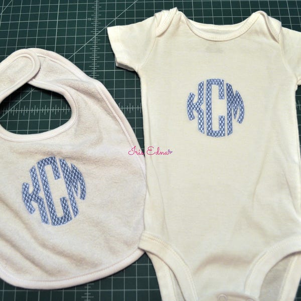 Monogrammed Baby Bodysuit - Long or Short Sleeve