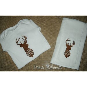 Monogrammed Deer Burp Cloth