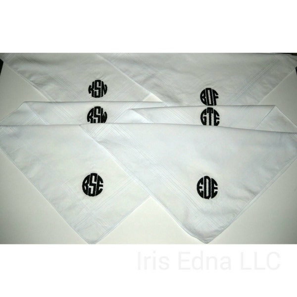 Pack of 6 Handkerchiefs ; Wedding Handkerchiefs