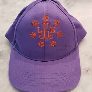 Clemson monogram hat. Tiger paw monogram hat