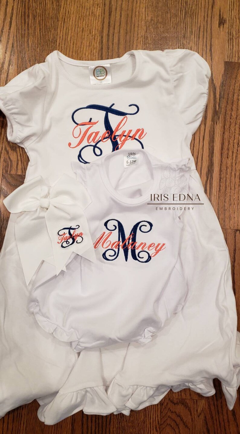 Personalized Baby Romper / Monogram Romper / Ruffle Baby Romper with Name image 9