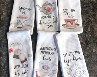 Kitchen Tea Towels With Funny Sayings for Tea Lovers