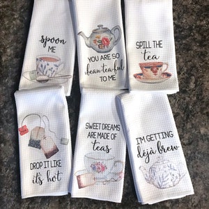 Kitchen Tea Towels With Funny Sayings for Tea Lovers