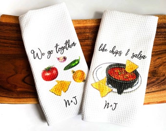 Couples Personalized Gift - Funny Towel Set - Housewarming Gift - Gift For Foodies - Hand Towel - Wedding Shower Gift