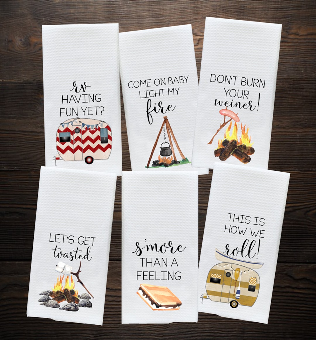 The Best Days are Spent Camping, Camping Lovers Kitchen Towels