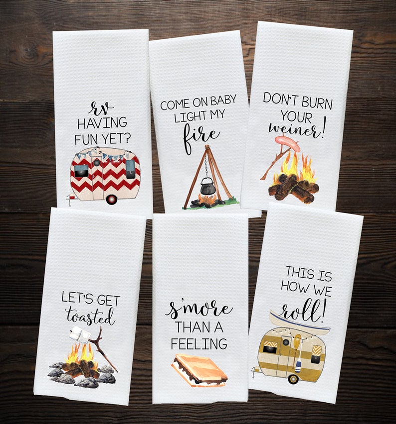 Camper Kitchen Towel Camping Gift Camp Kitchen RV Decor image 0
