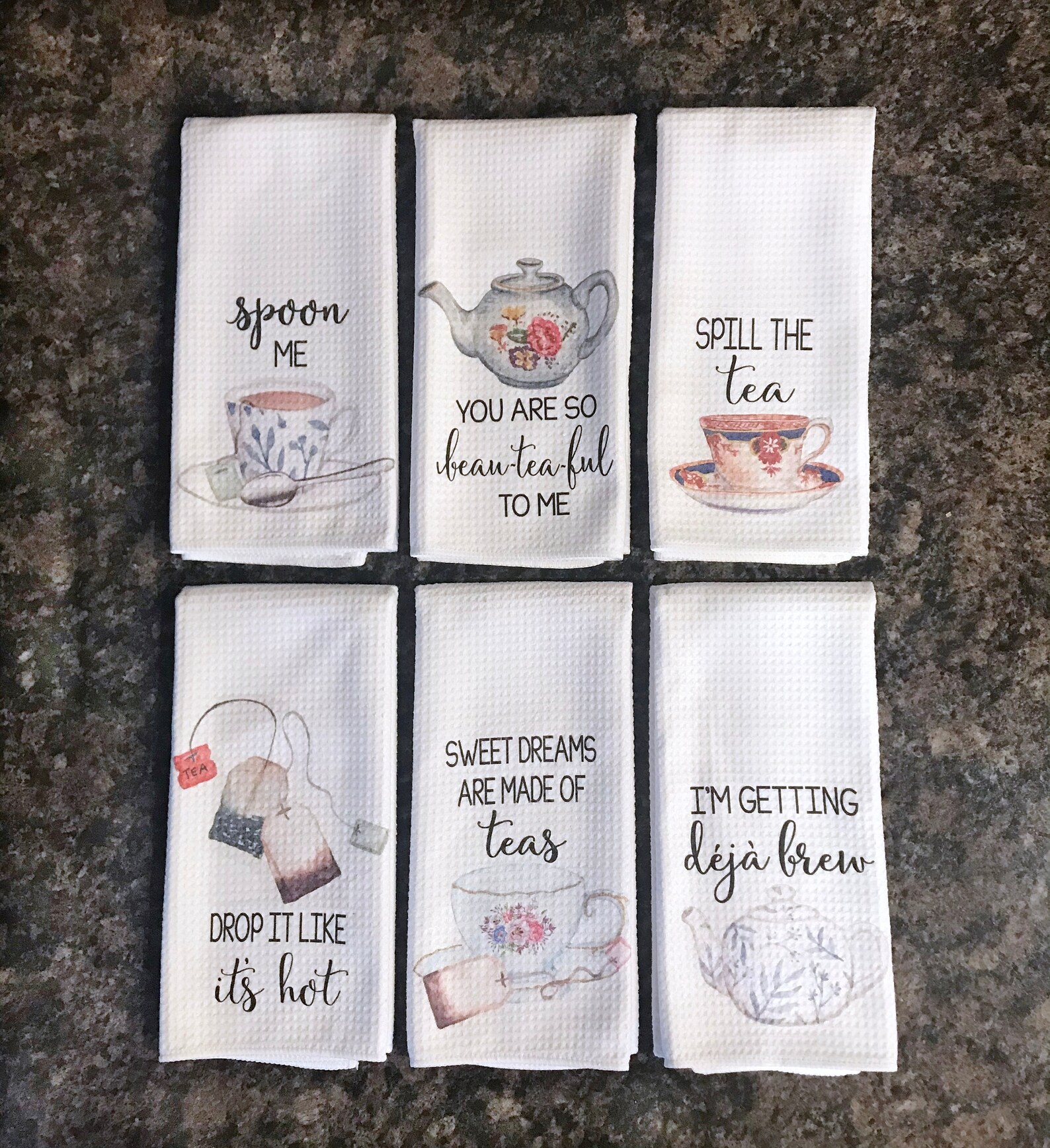 Kitchen Tea Towels With Funny Sayings for Tea Lovers Etsy