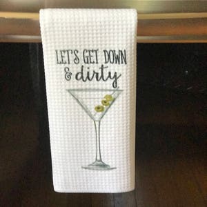 Funny Dish Towels for Hostess Bar Towels Alcohol Gift Set Funny Kitchen Decor Funny Housewarming Gift Song Lyric Towels image 2