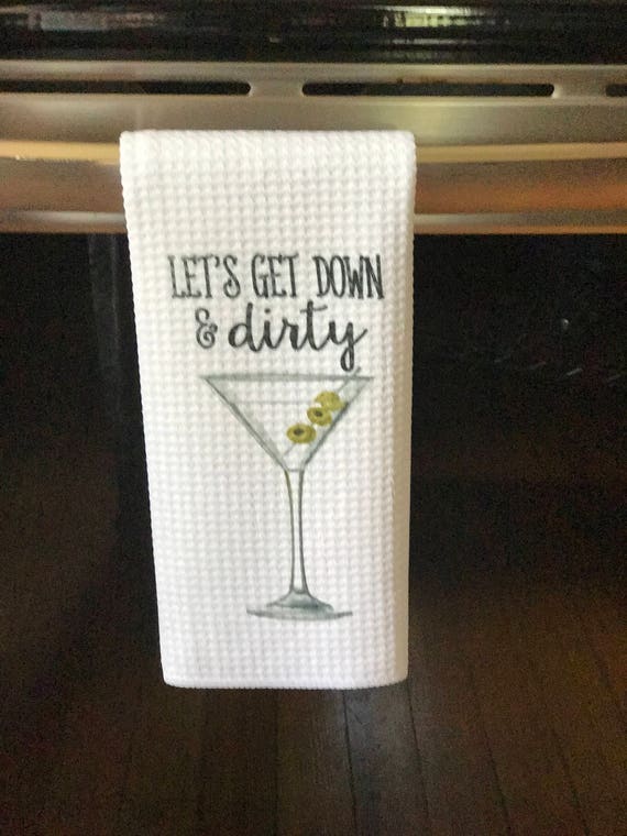 Cocktail Martini Towels, Drink Themed Kitchen Towels, Bar Towels