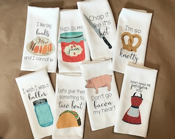 Funny Kitchen Towels - Kitchen Decor - Hostess Gift - Dish Towels - Housewarming Gift - Gift For Mom - Wedding Shower Gift - Hand Towel