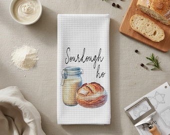 Funny Sourdough Kitchen Towel – Bread Baker Gift – Waffle Weave – Baking Gift