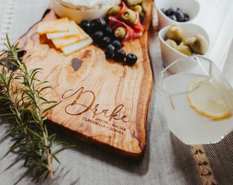 Personalized Cutting Board - Olive Wood - Housewarming Gift - Wedding Gift
