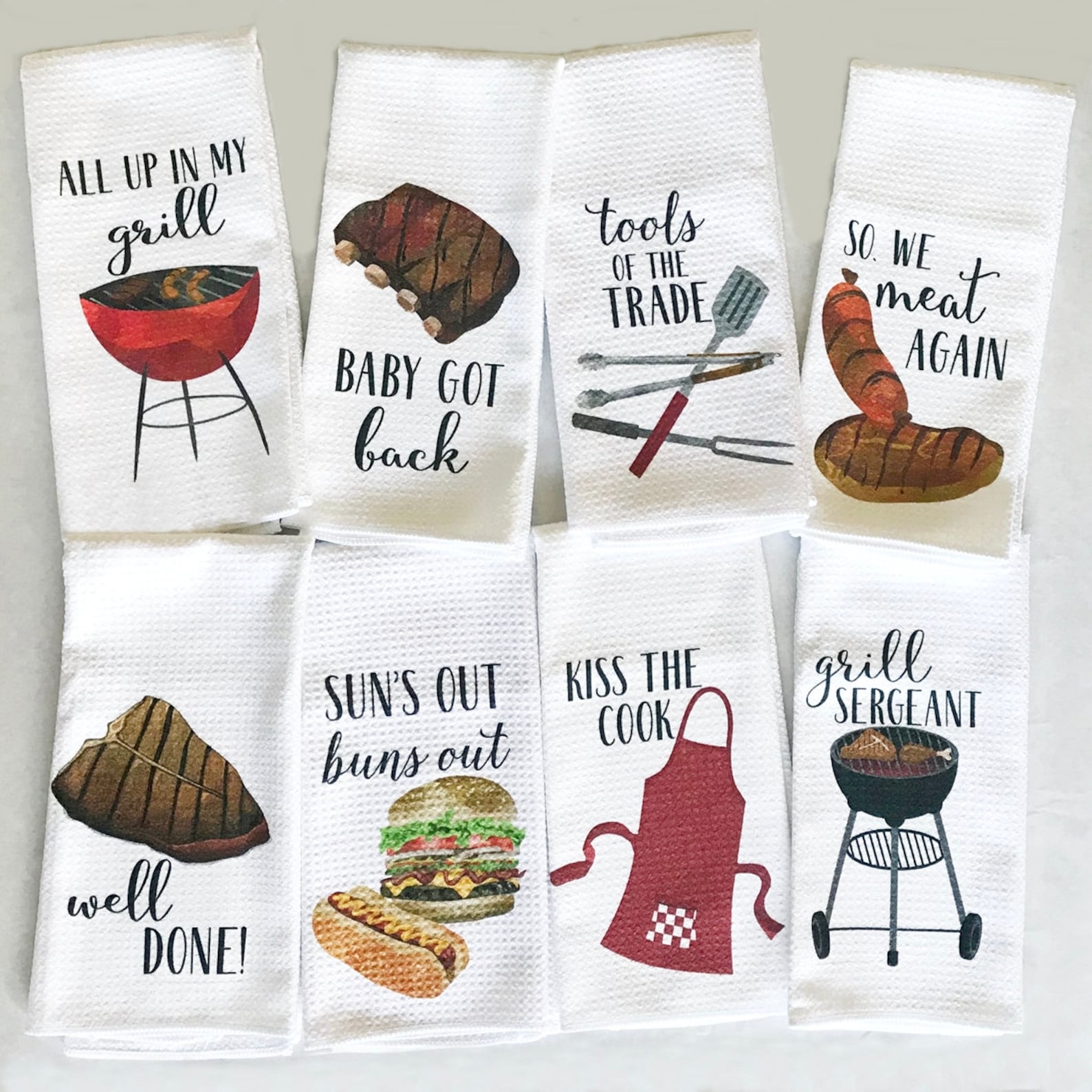 BBQ Grilling Gift - Funny Kitchen Towels - Gift for Dad - Grill Towel - Father's Gift - Housewarming Gift