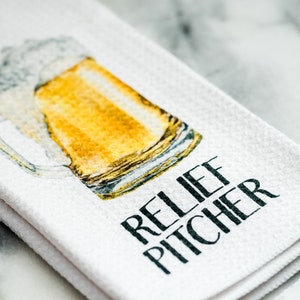 Gift for Beer Lover Funny Dish Towels for Hostess Bar Towels Alcohol Gift Set Relief Pitcher