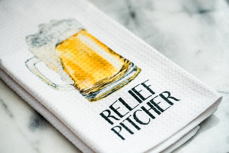 Gift for Beer Lover Funny Dish Towels for Hostess Bar Towels Alcohol Gift Set Relief Pitcher