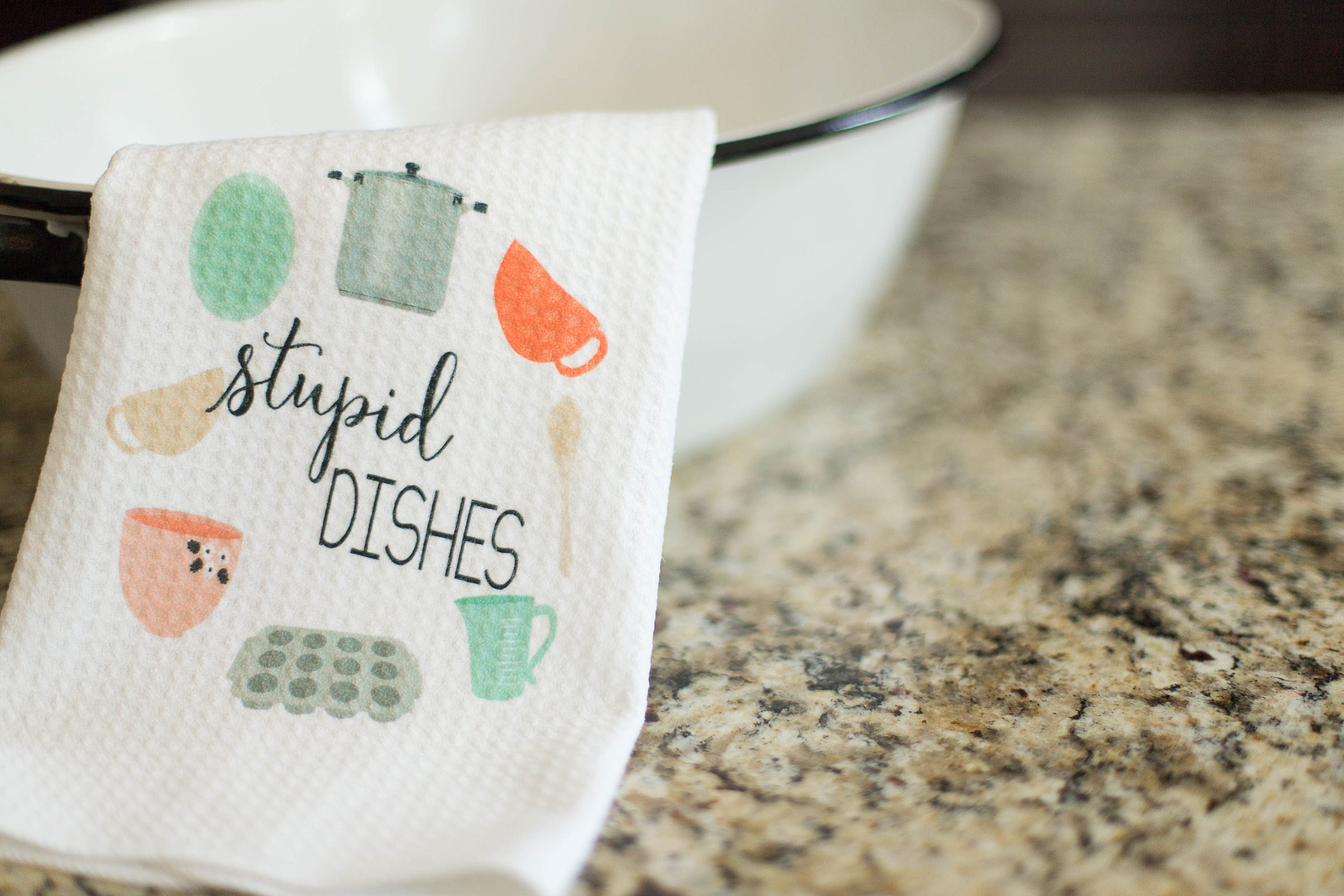 Funny Kitchen Towels Set - Cute Dish Cloths, Funny Dish Towels for Kitchen,  Home Bar, Tea Towels & Hand Towels w/Sayings, Dad & Husband Birthday Gifts