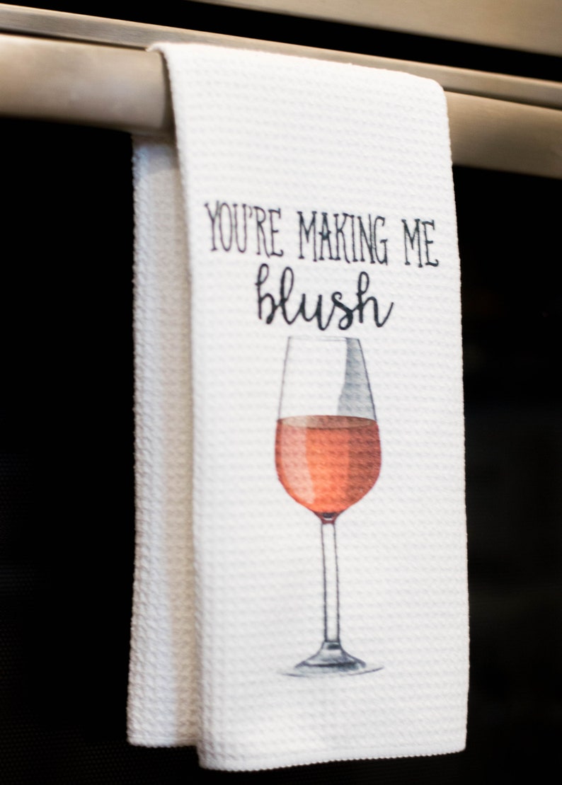 Wine Gift Wine Glasses Funny Dish Towels for Hostess Bar Etsy