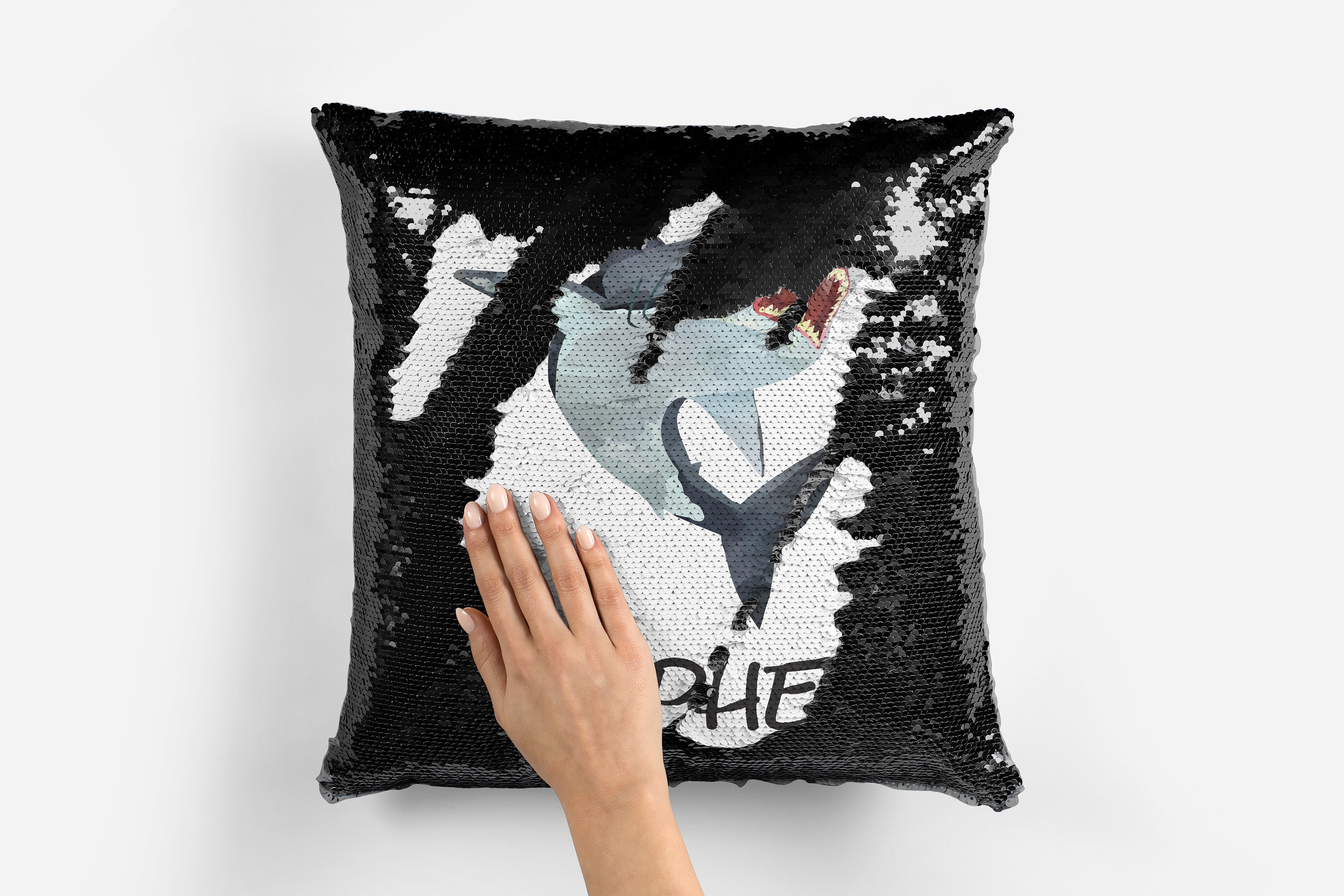 Personalized Shark Gift Custom Shark Decor Reversible Sequin Shark