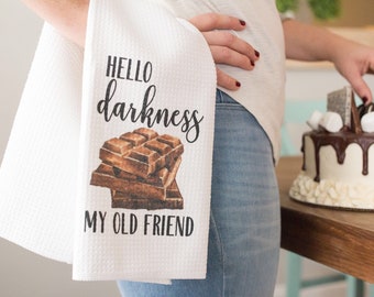 Gift for Chocolate Lover - Funny Dish Towel - Foodie Gift - Housewarming Gift