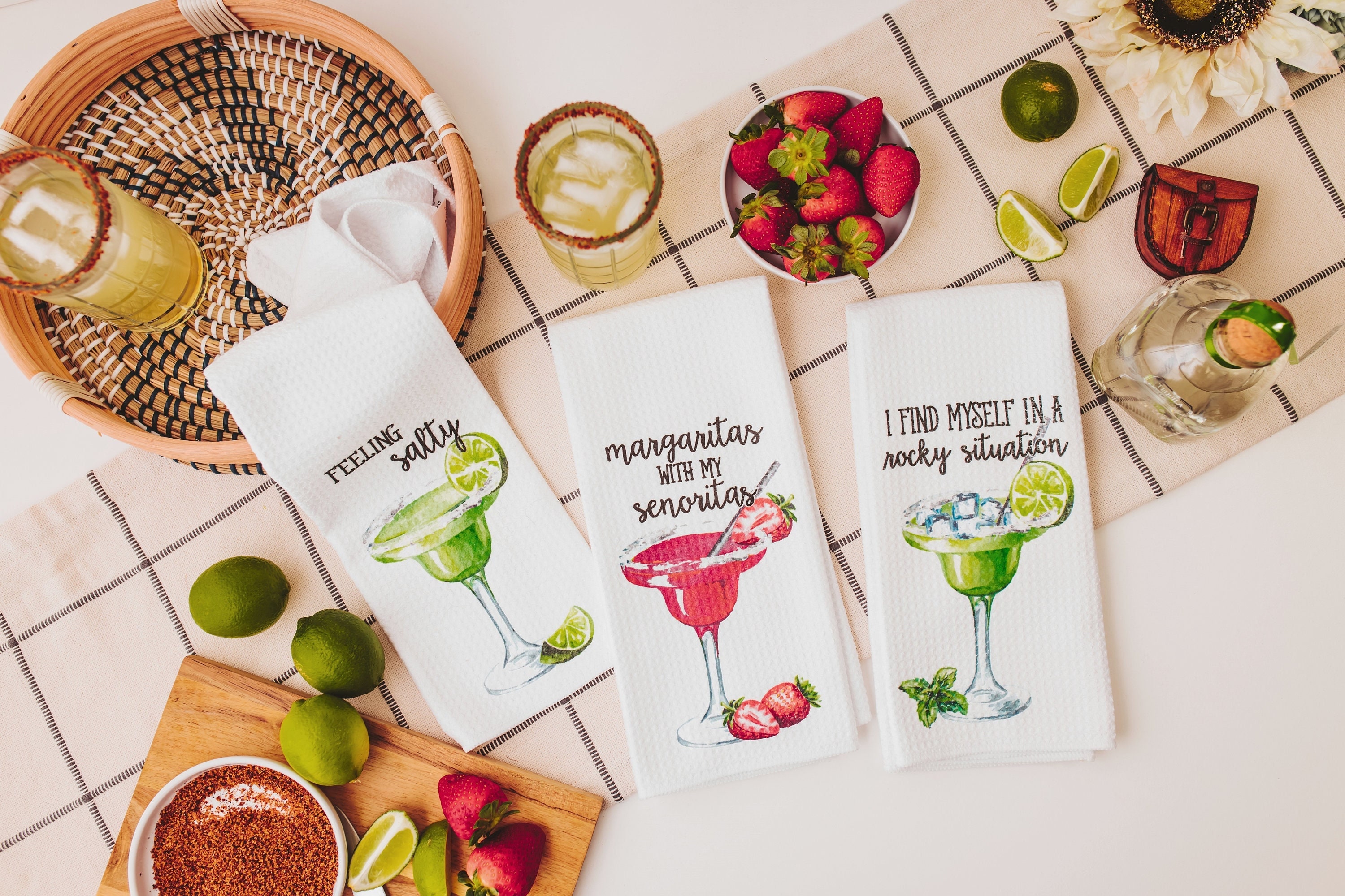 Margaritas - Tea Towel- Funny Kitchen Towel Gift · Ranch Junkie Mercantile  LLC