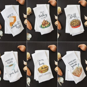 Fall Decor - Funny Kitchen Towels - Fall Towels - Talk Turkey - Autumn Decor - Funny Hostess Gift - Housewarming Gift - Gift for Cook