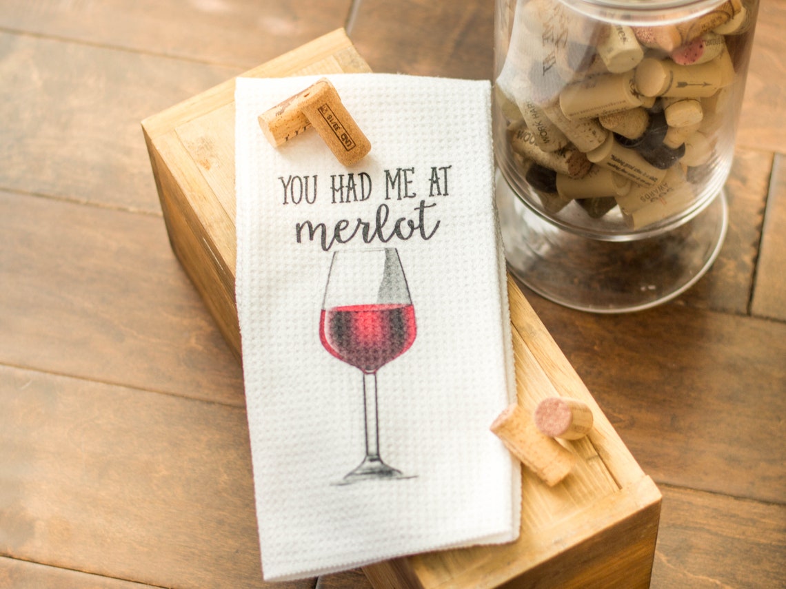 Wine Gift Wine Glasses Funny Dish Towels for Hostess Bar Etsy