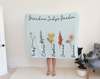 Personalized Gift for Grandma - Custom Blanket from Grandchildren