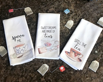 Kitchen Tea Towels With Funny Sayings for Tea Lovers