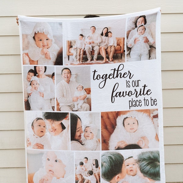 Grandparent Personalized Gift, Unique Photo Collage Blanket, Custom Family Keepsake, Sentimental Mom Gift