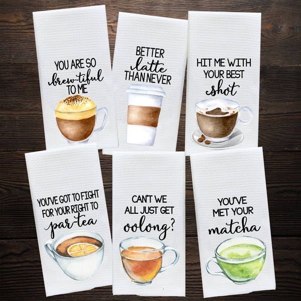 Coffee Lover Gift - Coffee and Tea Decor - Hostess Gift - Dish Towels - Housewarming Gift - Gift For Mom - Wedding Shower Gift - Hand Towel