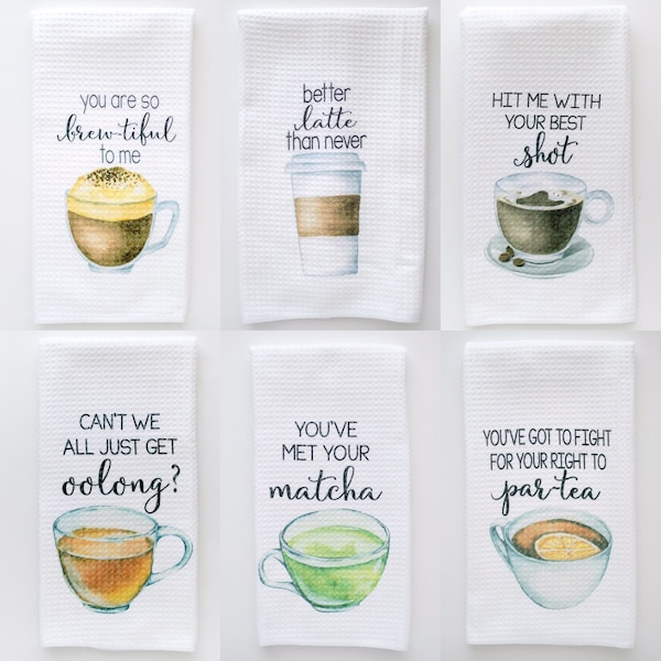 Coffee Lover Gift - Coffee and Tea Decor - Hostess Gift - Dish Towels - Housewarming Gift - Gift For Mom - Wedding Shower Gift - Hand Towel