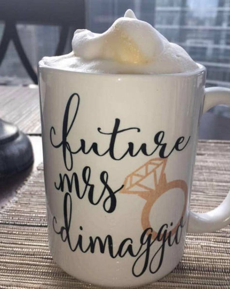 Engaged Coffee Mug Future Mrs Mug Engagement Gift Engagement Announcement Gift for Bride To Be Does This Ring Make Me Look Engaged image 5