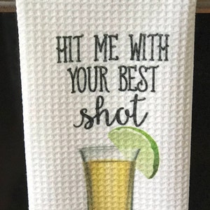 Funny Dish Towels for Hostess Bar Towels Alcohol Gift Set Funny Kitchen Decor Funny Housewarming Gift Song Lyric Towels image 8