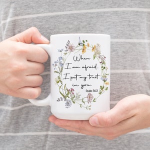 Encouragement Gift for Christian, Bible Verse Mug, JW Year Text, Psalm 56:3