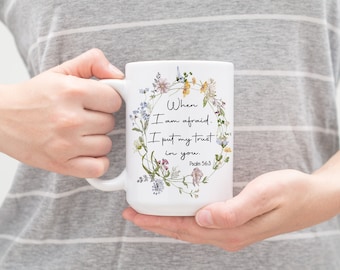 Encouragement Gift for Christian, Bible Verse Mug, JW Year Text, Psalm 56:3