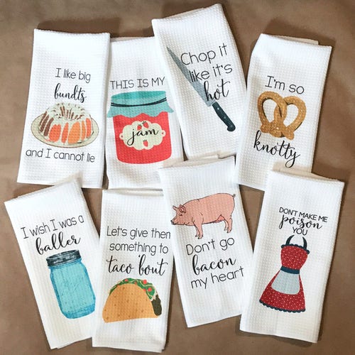 Funny Dish Towels Funny Kitchen Towels Housewarming Gift Etsy