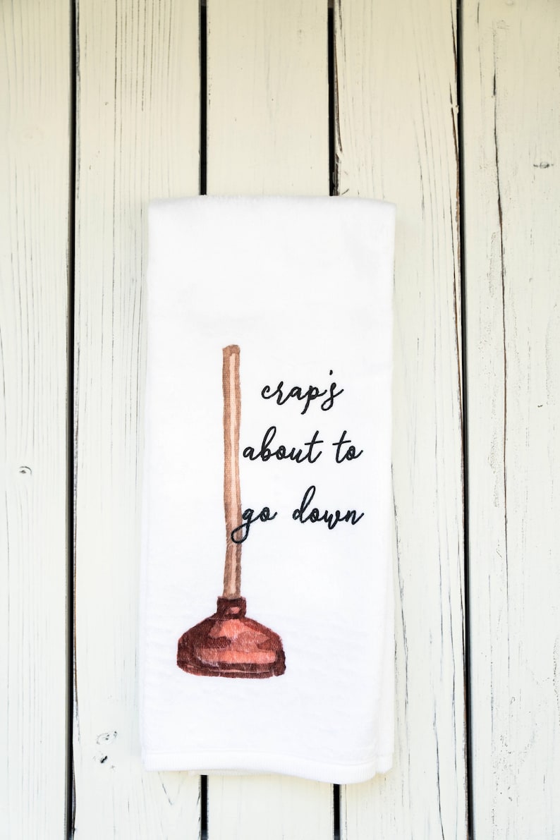 Funny Bathroom Towel Guest Towel Guest Bathroom Funny Etsy