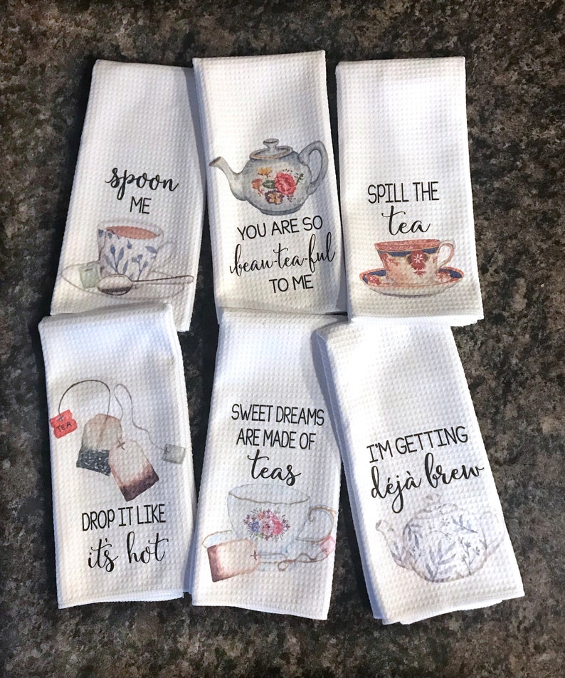 Kitchen Tea Towels With Funny Sayings for Tea Lovers - Etsy